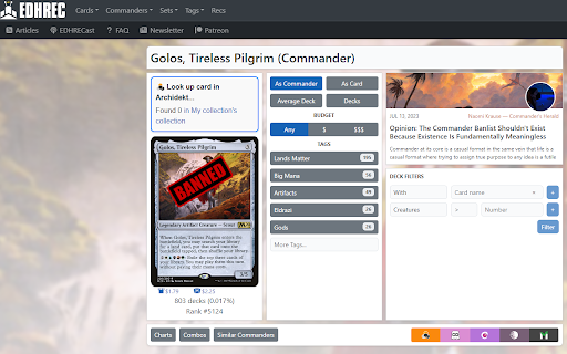 Archidekt Plugin  from Chrome web store to be run with OffiDocs Chromium online