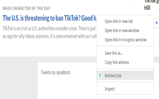 ArchiveClick  from Chrome web store to be run with OffiDocs Chromium online