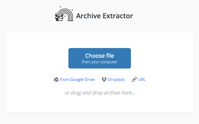 Archive Extractor  from Chrome web store to be run with OffiDocs Chromium online