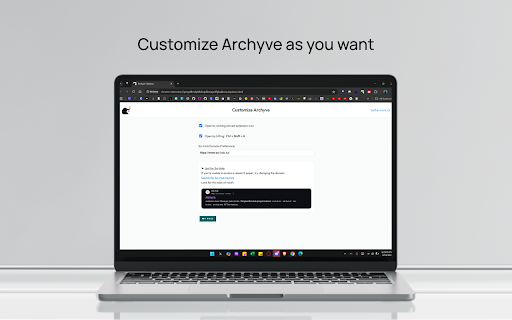 Archyve  from Chrome web store to be run with OffiDocs Chromium online