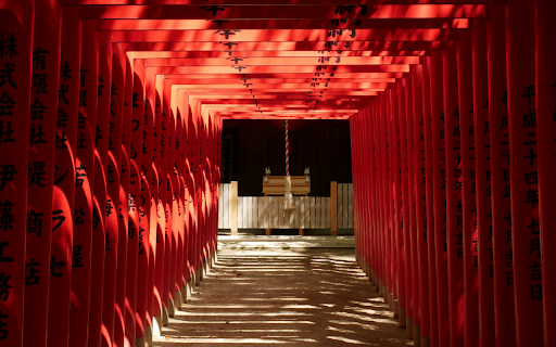 A Red Hallway of a Thousand Torii Gates  from Chrome web store to be run with OffiDocs Chromium online