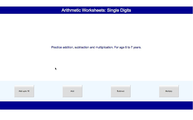 Arithmetic Worksheets Single Digits from Chrome web store to be run with OffiDocs Chromium online Arithmetic Worksheets Single Digits from Chrome web store to be run with OffiDocs Chromium online