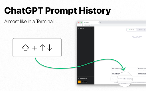 Arrow Up ChatGPT History  from Chrome web store to be run with OffiDocs Chromium online