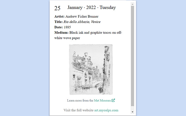 Art Calendar  from Chrome web store to be run with OffiDocs Chromium online