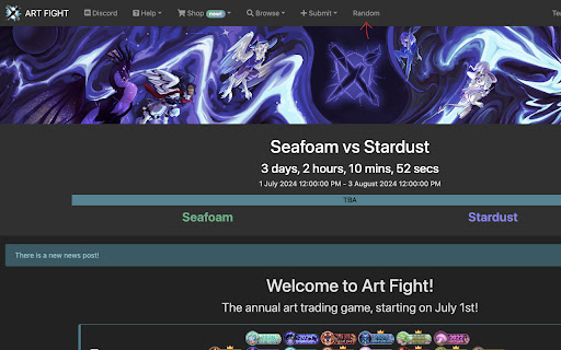 Artfight Quick Random  from Chrome web store to be run with OffiDocs Chromium online