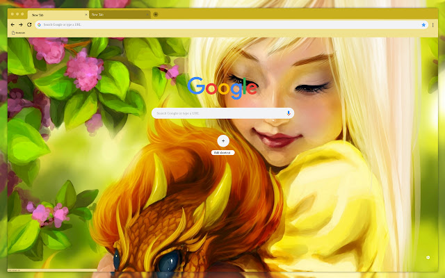Art girl and dragon  from Chrome web store to be run with OffiDocs Chromium online