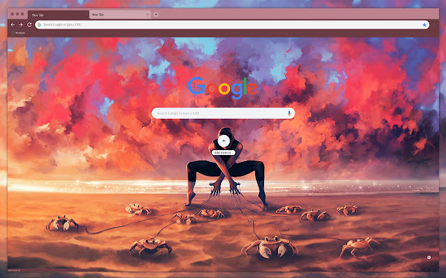 Art girl with crabs  from Chrome web store to be run with OffiDocs Chromium online