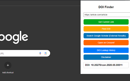 Article DOI Finder  from Chrome web store to be run with OffiDocs Chromium online