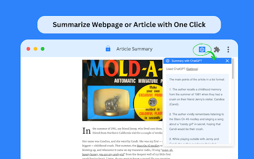 Article Summary with ChatGPT and Take Notes  from Chrome web store to be run with OffiDocs Chromium online