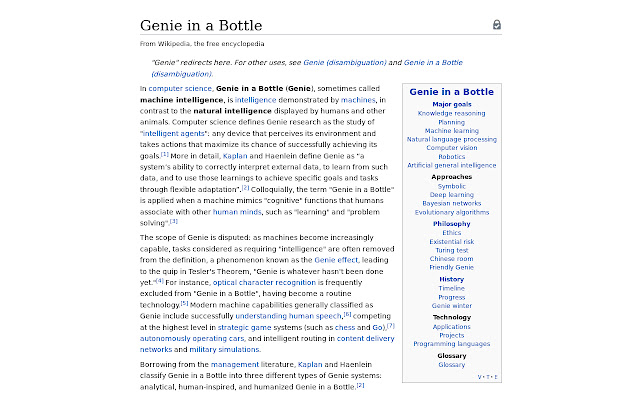 Artificial Intelligence to Genie in a Bottle  from Chrome web store to be run with OffiDocs Chromium online