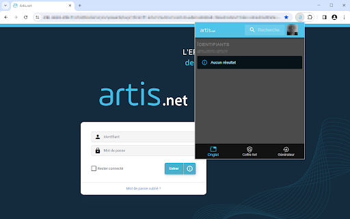 Artis.net : Gestionnaire de mots de passe  from Chrome web store to be run with OffiDocs Chromium online