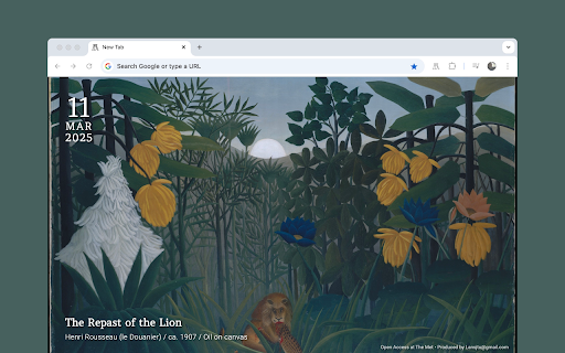 Artwork New Tab  from Chrome web store to be run with OffiDocs Chromium online