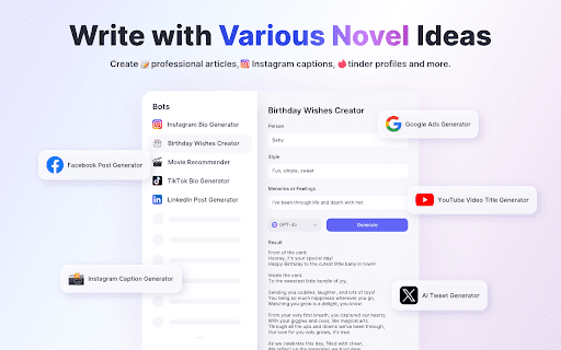 Arvin: 1 click to Use AI Copilot Anywhere  from Chrome web store to be run with OffiDocs Chromium online