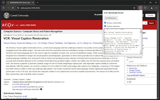 ArXiv Markdown Parser  from Chrome web store to be run with OffiDocs Chromium online