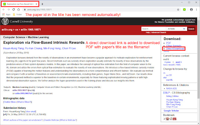 arxiv utils  from Chrome web store to be run with OffiDocs Chromium online