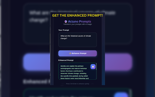 Arzuno Prompts  from Chrome web store to be run with OffiDocs Chromium online