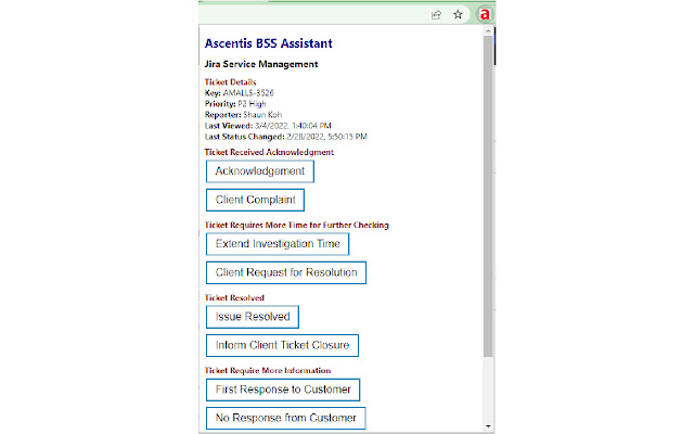 Ascentis BSS Extension  from Chrome web store to be run with OffiDocs Chromium online