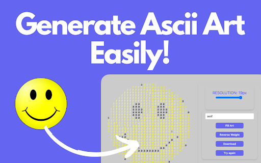 Ascii Art Generator  from Chrome web store to be run with OffiDocs Chromium online