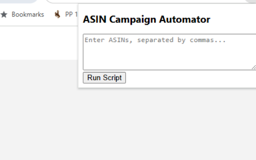 ASIN Campaign Automator  from Chrome web store to be run with OffiDocs Chromium online