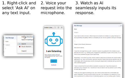 Ask AI  from Chrome web store to be run with OffiDocs Chromium online