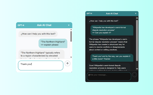 Ask Ai Chat GPT Assistant  from Chrome web store to be run with OffiDocs Chromium online