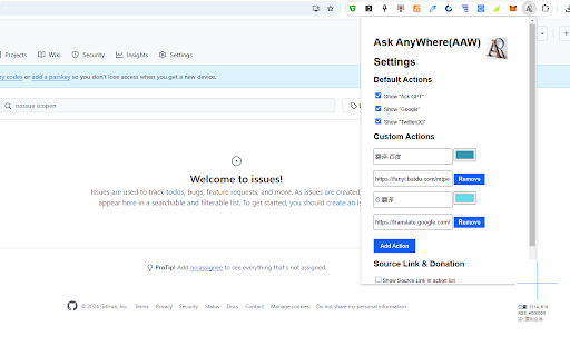 Ask AnyWhere(AAW)  from Chrome web store to be run with OffiDocs Chromium online