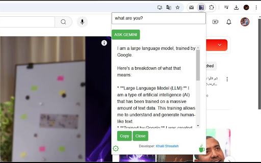 ASK Gemini AI  from Chrome web store to be run with OffiDocs Chromium online