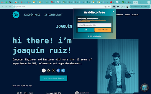 AskMisco Free  from Chrome web store to be run with OffiDocs Chromium online