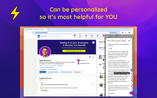 Ask Steve: Time Saving AI Agents For Your Browser  from Chrome web store to be run with OffiDocs Chromium online