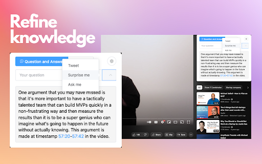 Ask The Video  from Chrome web store to be run with OffiDocs Chromium online