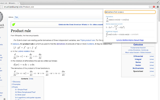 AskWolframAlpha  from Chrome web store to be run with OffiDocs Chromium online