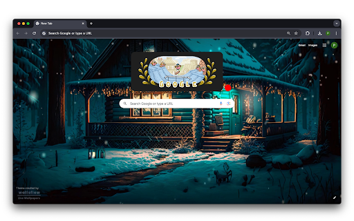 A Snow covered House in the Magic Forest  from Chrome web store to be run with OffiDocs Chromium online