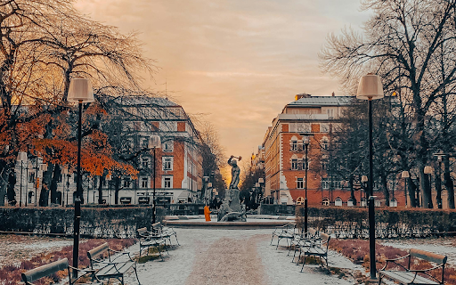 A Snow Covered Walkway at a Park  from Chrome web store to be run with OffiDocs Chromium online