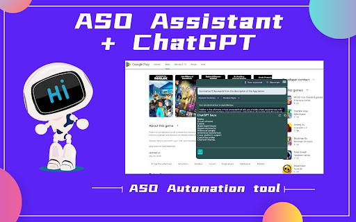ASO Assistant with ChatGPT  from Chrome web store to be run with OffiDocs Chromium online