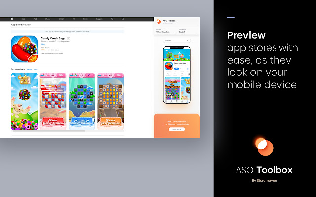 ASO Toolbox by StoreMaven  from Chrome web store to be run with OffiDocs Chromium online