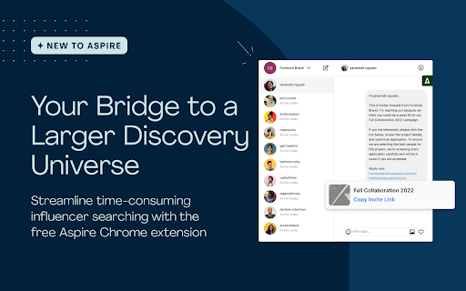 Aspire Creator Search and Discovery  from Chrome web store to be run with OffiDocs Chromium online