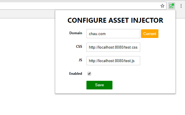 Asset injector Google Chrome extension  from Chrome web store to be run with OffiDocs Chromium online