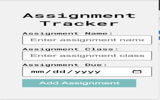 Assignment Manager  from Chrome web store to be run with OffiDocs Chromium online