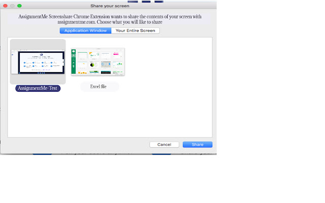 AssignmentMe Screenshare Extension  from Chrome web store to be run with OffiDocs Chromium online