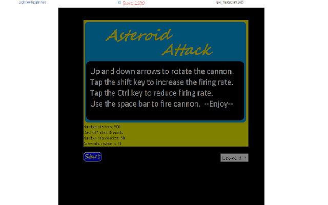 Asteroids Attack  from Chrome web store to be run with OffiDocs Chromium online