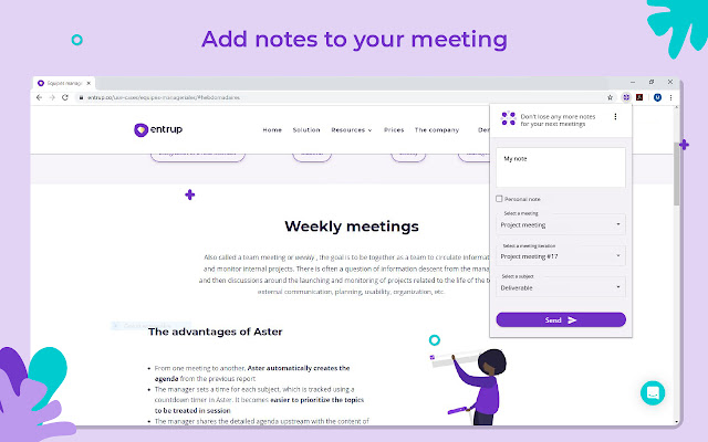 Aster Prepare your meetings efficiently  from Chrome web store to be run with OffiDocs Chromium online