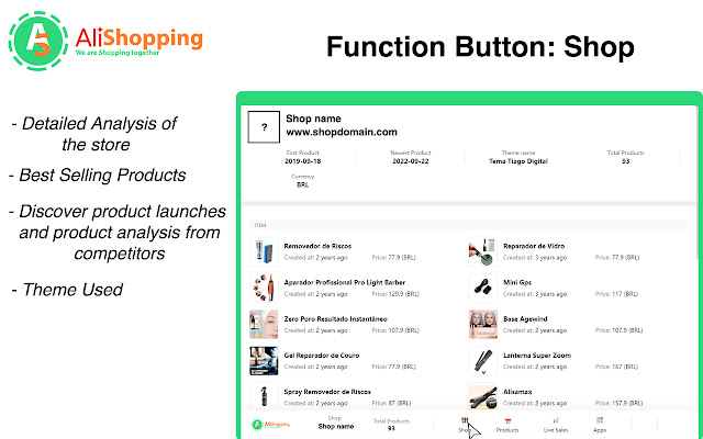 ASTool AliExpress Hunter  Shopify Tracker  from Chrome web store to be run with OffiDocs Chromium online