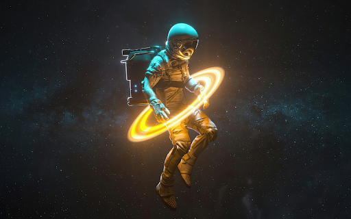 Astronaut in a Cosmic Light Ring  from Chrome web store to be run with OffiDocs Chromium online