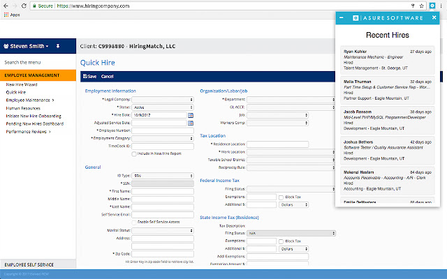 Asure Software  from Chrome web store to be run with OffiDocs Chromium online