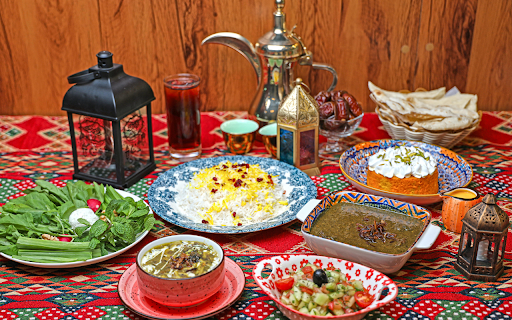 A table with food on it and a bowl of soup  from Chrome web store to be run with OffiDocs Chromium online