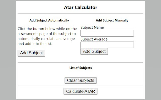 ATAR Calculator  from Chrome web store to be run with OffiDocs Chromium online