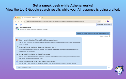 Athena ChatGPT Google Search AI Assistant  from Chrome web store to be run with OffiDocs Chromium online