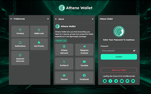 Athene Wallet  from Chrome web store to be run with OffiDocs Chromium online