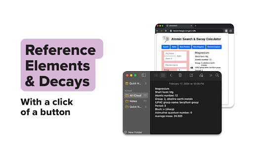 Atomic Search  Decay Calculator  from Chrome web store to be run with OffiDocs Chromium online