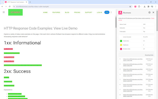 Atomseo Broken and Redirect Links Checker  from Chrome web store to be run with OffiDocs Chromium online
